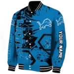 custom detroit lions hexagon cluster blue black varsity jacket best selling.webp