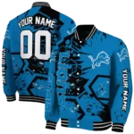 custom detroit lions hexagon cluster blue black varsity jacket best selling.webp