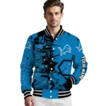 custom detroit lions hexagon cluster blue black varsity jacket best selling.webp