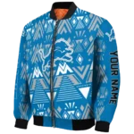 custom detroit lions pyramid shapes blue bomber jacket best selling