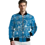 custom detroit lions pyramid shapes blue bomber jacket best selling