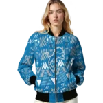 custom detroit lions pyramid shapes blue bomber jacket best selling