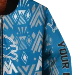 custom detroit lions pyramid shapes blue bomber jacket best selling