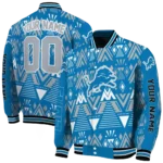 custom detroit lions pyramid shapes blue varsity jacket best selling.webp