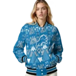 custom detroit lions pyramid shapes blue varsity jacket best selling.webp