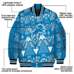 custom detroit lions pyramid shapes blue varsity jacket best selling.webp