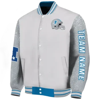 custom detroit lions speckled arms blue gray varsity jacket best selling.webp