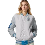 custom detroit lions speckled arms blue gray varsity jacket best selling.webp