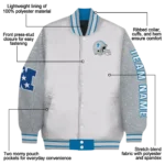 custom detroit lions speckled arms blue gray varsity jacket best selling.webp