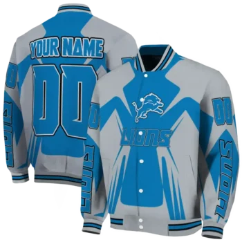 custom detroit lions spider mark blue grey crocs varsity jacket fashion forward.webp