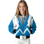 custom detroit lions v stripes blue white bomber jacket best selling