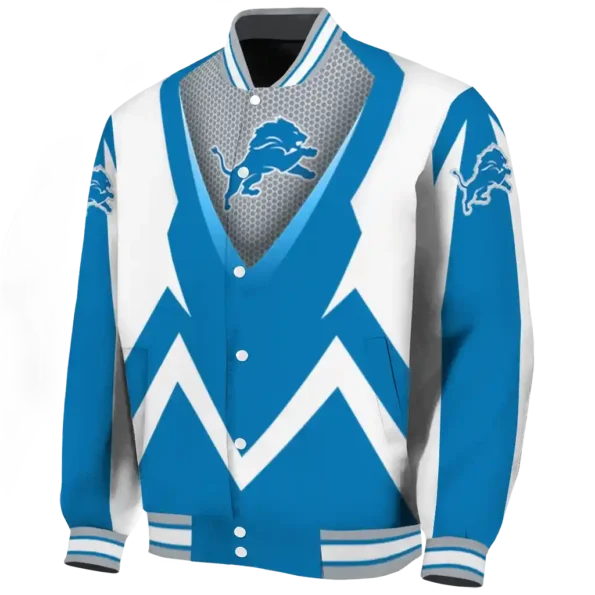 custom detroit lions v stripes blue white varsity jacket best selling.webp