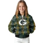 custom green bay packers bolt stripe green bomber jacket best selling