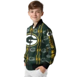 custom green bay packers bolt stripe green bomber jacket best selling