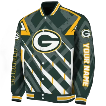 custom green bay packers chevron angles green varsity jacket best selling.webp