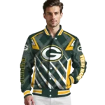 custom green bay packers chevron angles green varsity jacket best selling.webp