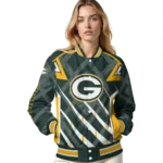 custom green bay packers chevron angles green varsity jacket best selling.webp