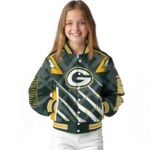 custom green bay packers chevron angles green varsity jacket best selling.webp