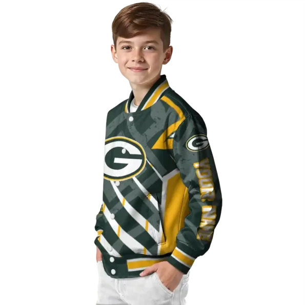 custom green bay packers chevron angles green varsity jacket trendy.webp