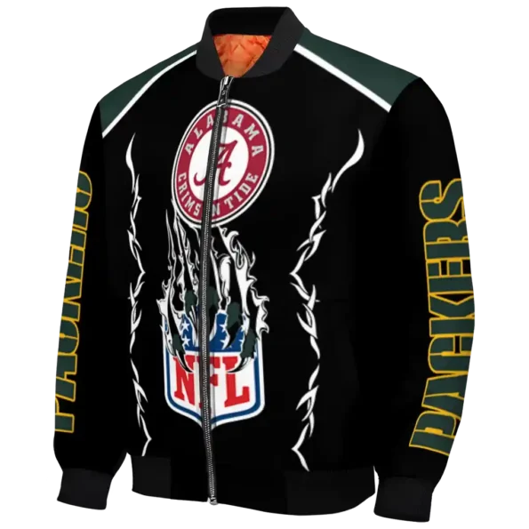 custom green bay packers claw blood green black bomber jacket best selling