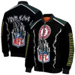 custom green bay packers claw blood green black bomber jacket best selling