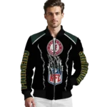 custom green bay packers claw blood green black bomber jacket best selling