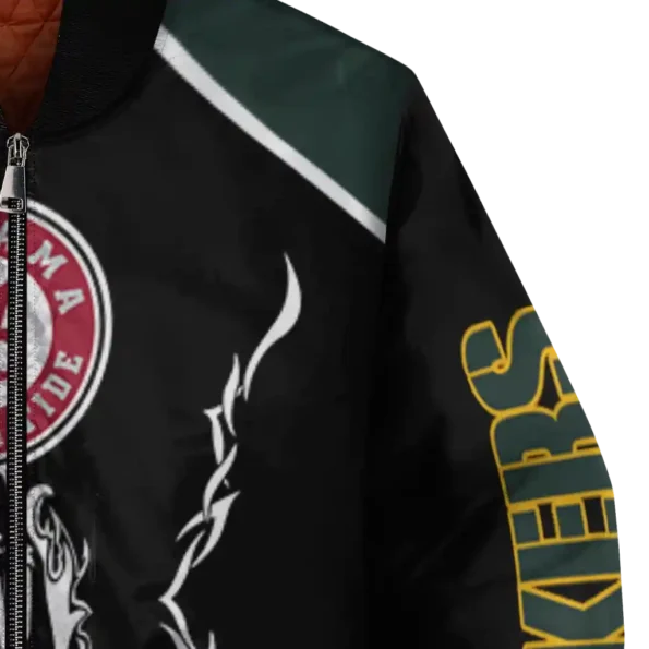 custom green bay packers claw blood green black bomber jacket premium grade
