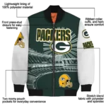 custom green bay packers ferris arena green white bomber jacket best selling