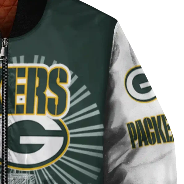custom green bay packers ferris arena green white bomber jacket premium grade