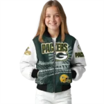 custom green bay packers ferris arena green white bomber jacket best selling