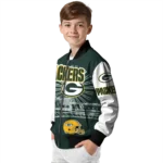 custom green bay packers ferris arena green white bomber jacket best selling