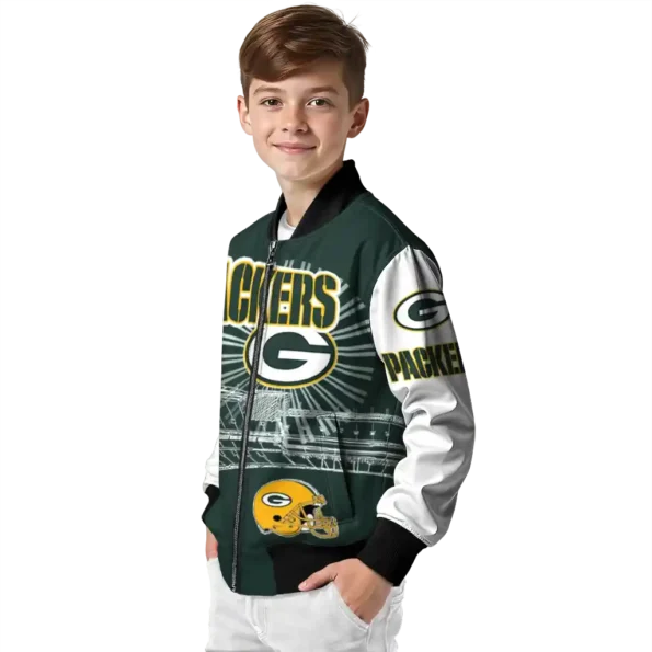 custom green bay packers ferris arena green white bomber jacket trendy