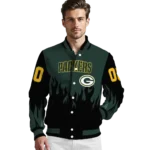 custom green bay packers flame border green black varsity jacket best selling.webp