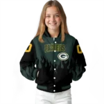 custom green bay packers flame border green black varsity jacket best selling.webp