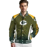 custom green bay packers hexagon grid green varsity jacket best selling.webp