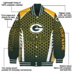 custom green bay packers hexagon grid green varsity jacket best selling.webp