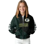 custom green bay packers hexagon mesh green black bomber jacket best selling