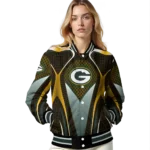 custom green bay packers mesh chest yellow crocs black varsity jacket best selling.webp