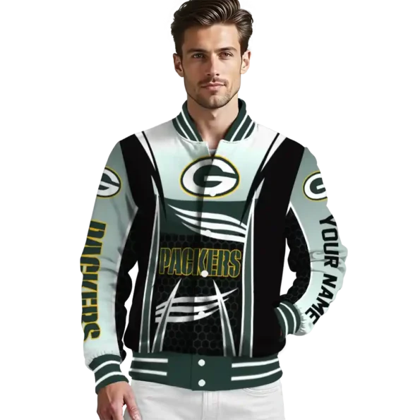 custom green bay packers mesh effect green black varsity jacket high quality.webp
