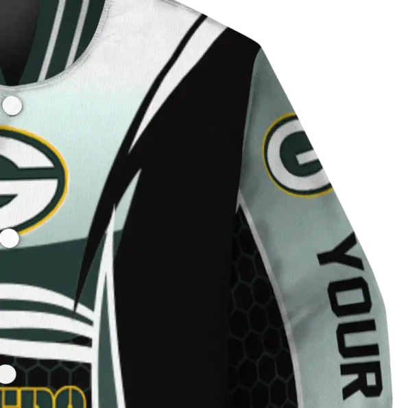 custom green bay packers mesh effect green black varsity jacket premium grade.webp