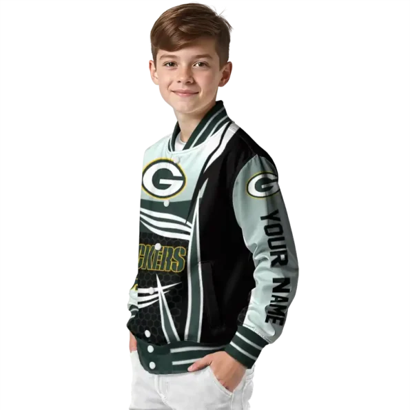 custom green bay packers mesh effect green black varsity jacket trendy.webp