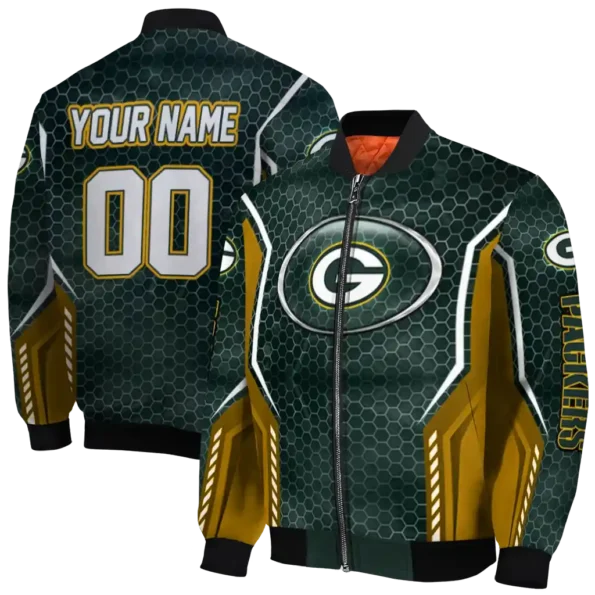 custom green bay packers power plate green bomber jacket fashion forward