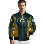 custom green bay packers power plate green bomber jacket best selling