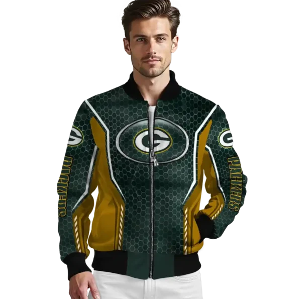 custom green bay packers power plate green bomber jacket high quality