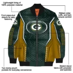 custom green bay packers power plate green bomber jacket best selling