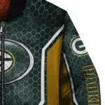 custom green bay packers power plate green bomber jacket best selling
