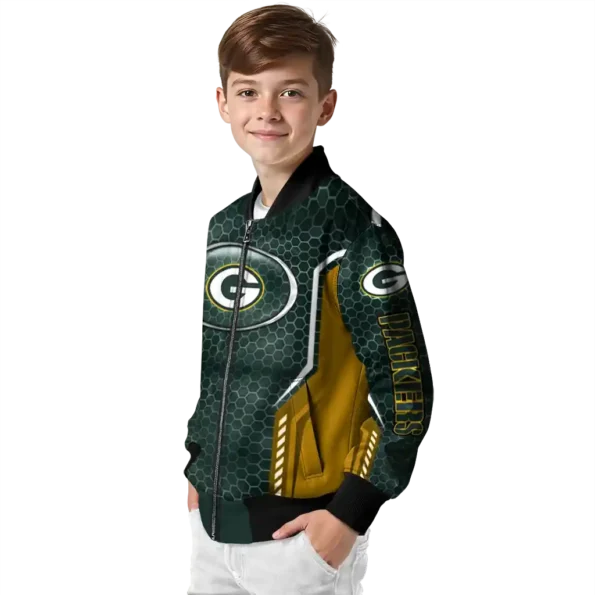 custom green bay packers power plate green bomber jacket trendy