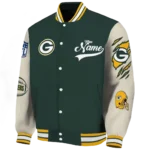 custom green bay packers razorback outline green nude varsity jacket best selling.webp