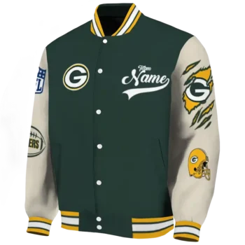 custom green bay packers razorback outline green nude varsity jacket best selling.webp