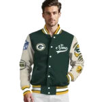 custom green bay packers razorback outline green nude varsity jacket best selling.webp